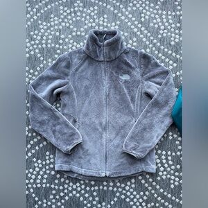 The North Face fleece jacket coat Womens SMALL silver gray cozy soft Osito